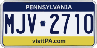 PA license plate MJV2710