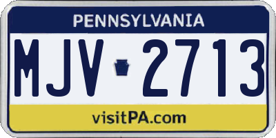 PA license plate MJV2713