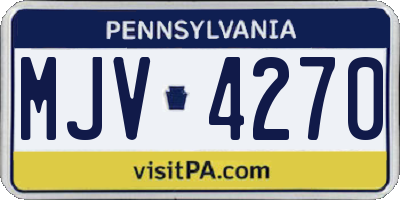 PA license plate MJV4270