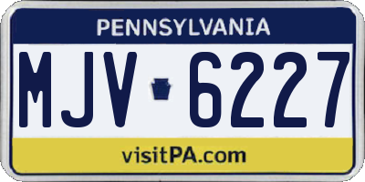 PA license plate MJV6227