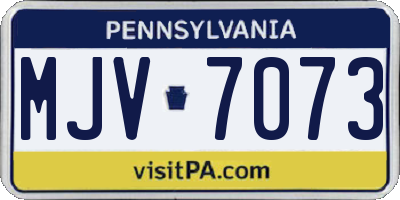 PA license plate MJV7073