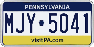 PA license plate MJY5041