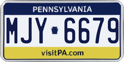 PA license plate MJY6679