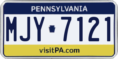 PA license plate MJY7121