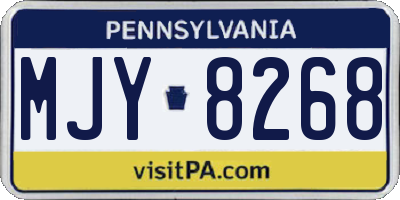 PA license plate MJY8268