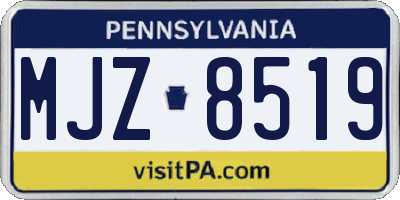 PA license plate MJZ8519