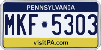 PA license plate MKF5303