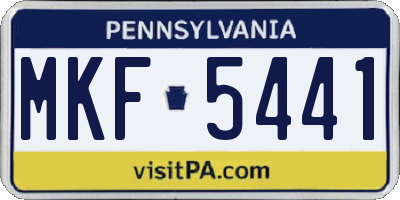 PA license plate MKF5441
