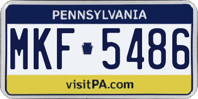 PA license plate MKF5486