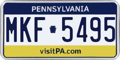 PA license plate MKF5495