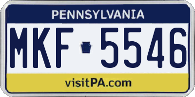PA license plate MKF5546