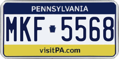 PA license plate MKF5568