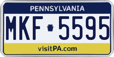 PA license plate MKF5595
