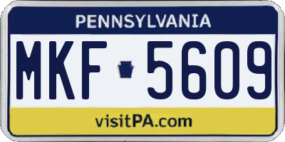 PA license plate MKF5609
