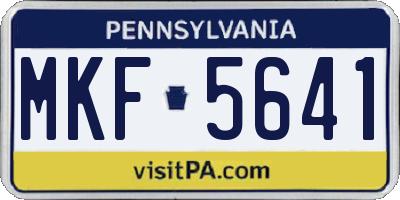 PA license plate MKF5641