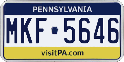 PA license plate MKF5646