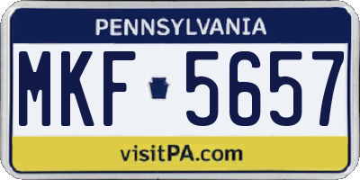 PA license plate MKF5657