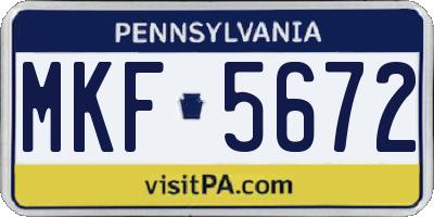 PA license plate MKF5672