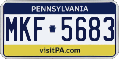 PA license plate MKF5683