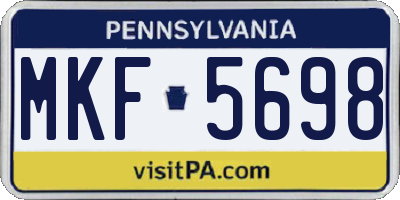 PA license plate MKF5698