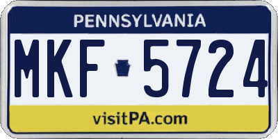 PA license plate MKF5724