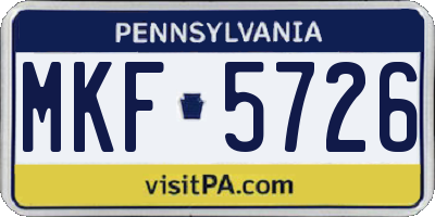 PA license plate MKF5726