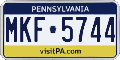 PA license plate MKF5744