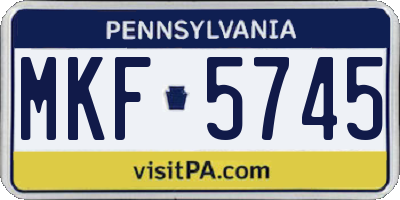 PA license plate MKF5745