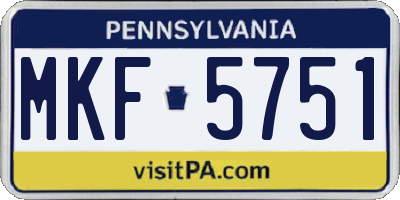 PA license plate MKF5751
