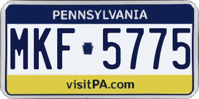 PA license plate MKF5775
