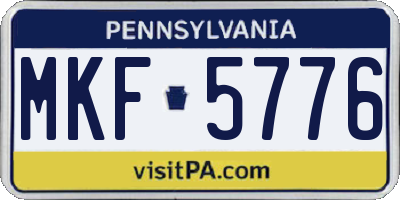 PA license plate MKF5776