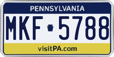PA license plate MKF5788