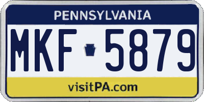 PA license plate MKF5879