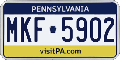 PA license plate MKF5902