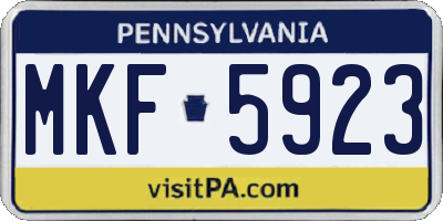 PA license plate MKF5923