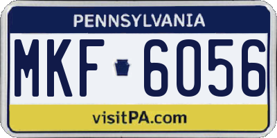 PA license plate MKF6056