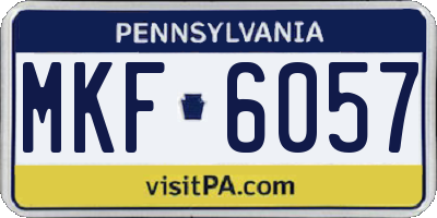 PA license plate MKF6057