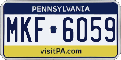 PA license plate MKF6059