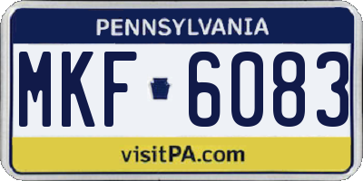 PA license plate MKF6083