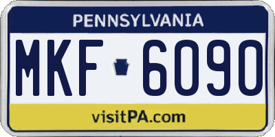 PA license plate MKF6090