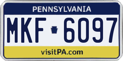 PA license plate MKF6097