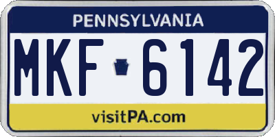 PA license plate MKF6142