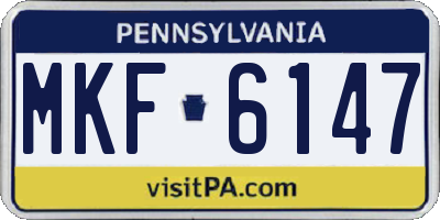 PA license plate MKF6147
