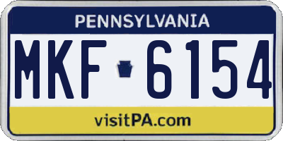 PA license plate MKF6154