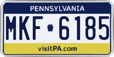 PA license plate MKF6185