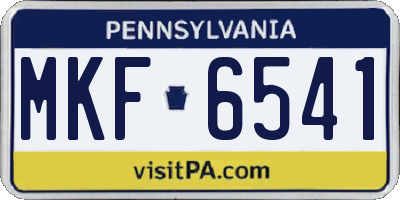PA license plate MKF6541