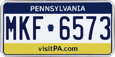 PA license plate MKF6573