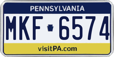 PA license plate MKF6574