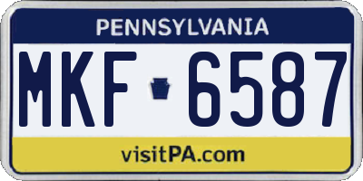 PA license plate MKF6587
