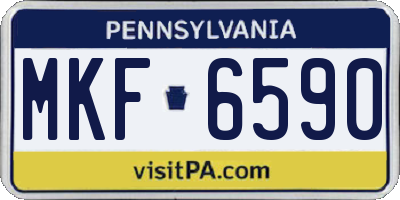 PA license plate MKF6590